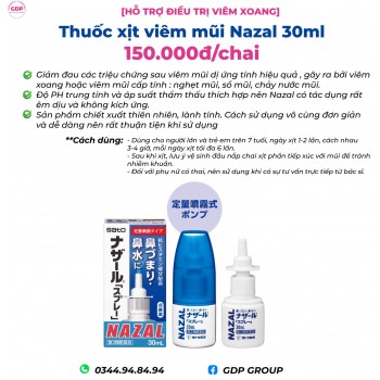 chai xịt viêm mũi nazal 30ml